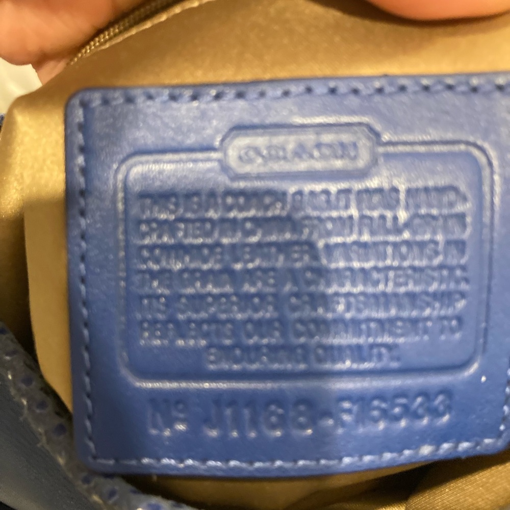 Coach Penelope Royal Blue Leather and Snake Embossed Crossbody Bag - Picture 3 of 15